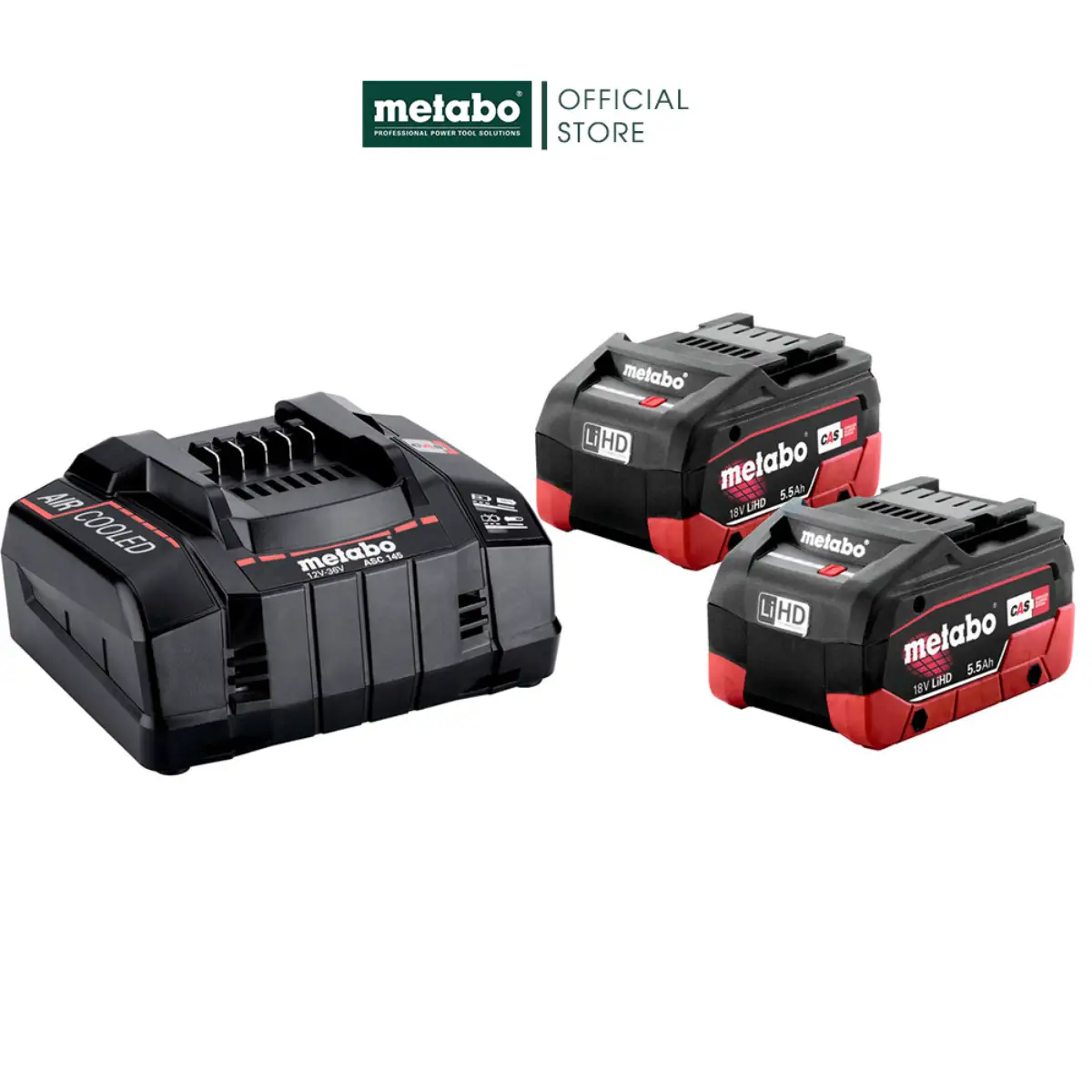 Bộ Pin LiHD & Sạc Nhanh Metabo BASIC SET 2 X LIHD 5.5AH + ASC 145